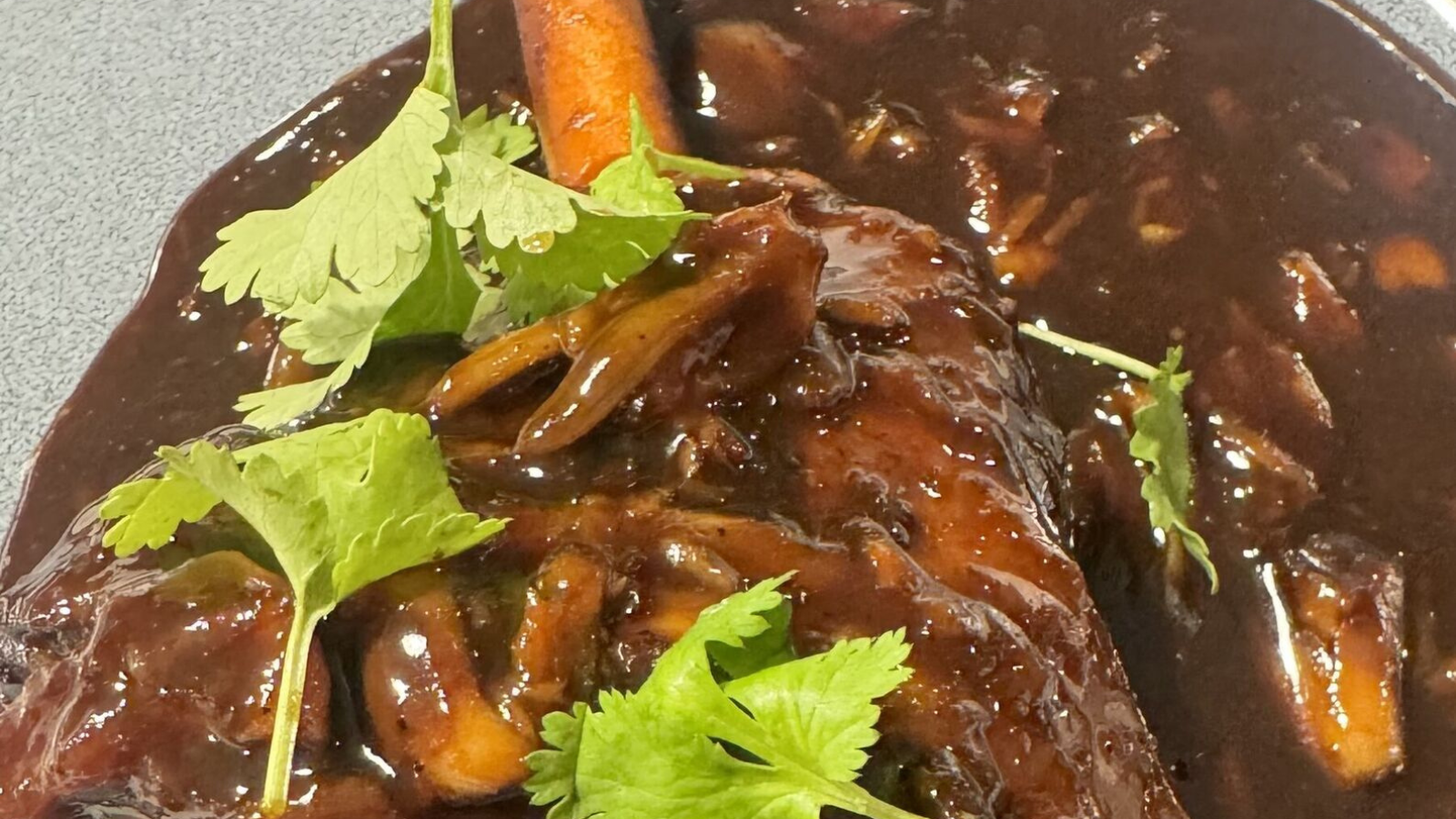 Fall-Apart Lamb Shank with Honey, Mustard, Garlic, Wine & Rosemary